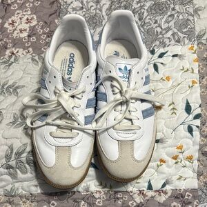 Adidas White and Light Blue Sneakers